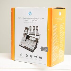 AT&T 4 Handset Connect to Cell Answering System Cordless Phone Bluetooth Silver